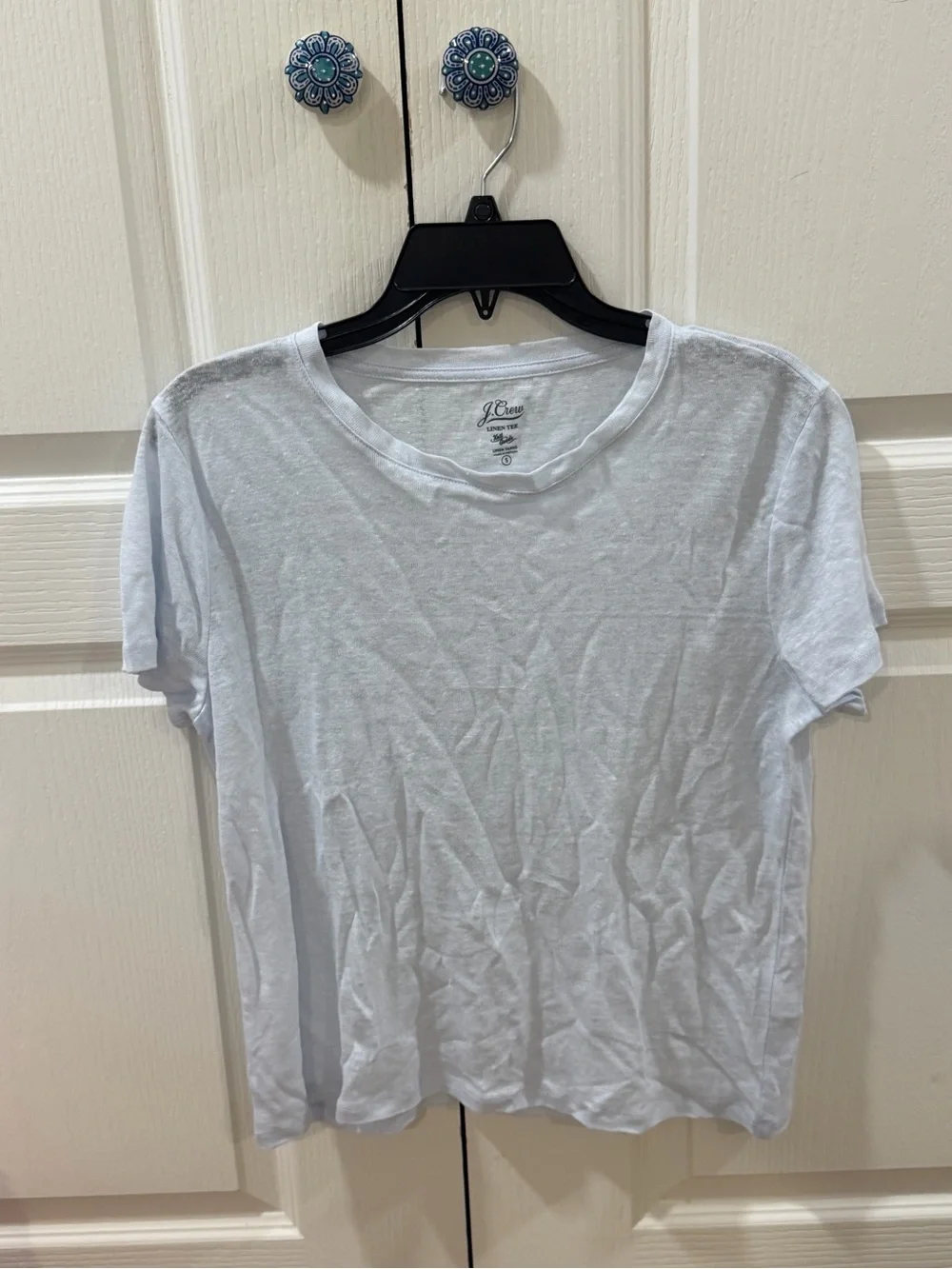 J. Crew Light White Scoop Neck Short Sleeve Tee